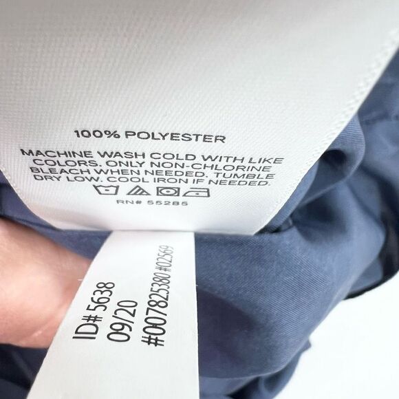 Express Wrap Dress Women's Medium Blue Balloon Sleeve Ruffle V-Neck Pleated NWT - Picture 9 of 12